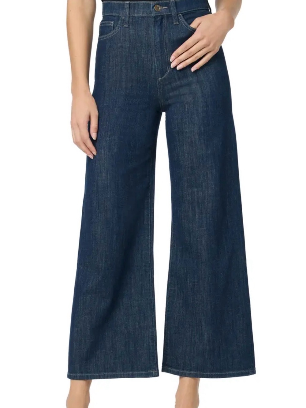 ZENANA High-Waist Wide-Leg Jeans - Dark Blue - Picture 1 of 3